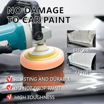 6 Inch Foam Polishing Pads for Car Detailing - High-Density Buffing Pads for Waxing, Polishing, andGlazing - Auto Detailing Pads for Dual Action & Rotary Polishers - 5PCS Set Washable