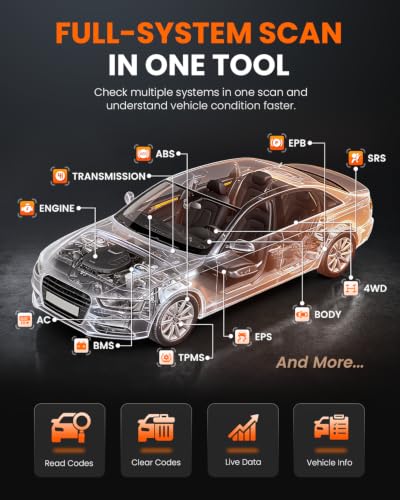 ANCEL DS500BT Bidirectional Scan Tool, Wireless Full-System OBD2 Diagnostic Scanner with 3000+ Active Tests, 28+ Service Functions, Lifetime Free Updates & CAN FD Support - color: Silver