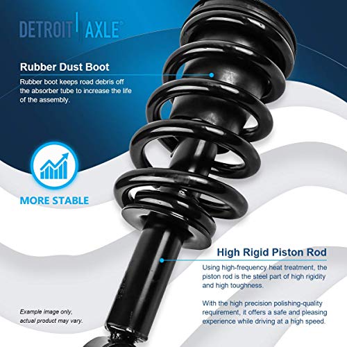 Detroit Axle - 2 Front Struts for 2007-2013 Chevrolet Silverado 1500 | GMC Sierra 1500 [Exc. Electronic Suspension] Complete Struts w/Coil Spring 2008 2009 2010 2011 2012 Replacement Ready Strut - size: 139105 x2/PAIR