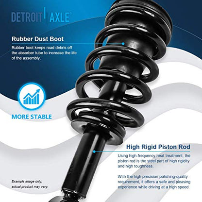 Detroit Axle - 2 Front Struts for 2007-2013 Chevrolet Silverado 1500 | GMC Sierra 1500 [Exc. Electronic Suspension] Complete Struts w/Coil Spring 2008 2009 2010 2011 2012 Replacement Ready Strut - size: 139105 x2/PAIR