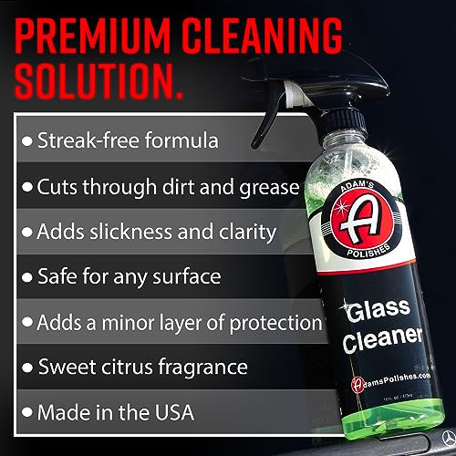 Adam's Polishes Glass Cleaner (Gallon) - Car Window Cleaner | Car Wash All-Natural Streak Free Formula For Car Cleaning | Safe On Tinted & Non-Tinted Glass | Won’t Strip Car Wax or Paint Protection - size: 128 Fl Oz (Pack of 1)