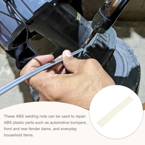 MECCANIXITY 8 Inch Plastic Welding Rods, Double Strand Round Sticks ABS Welding Rods for Plastic Welder Kayak Car Bumper Repair Pack of 10 2.5x5mm, Beige - color: Beige, size: 8 Inch