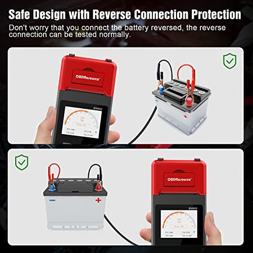 ELMCONFIG Car Battery Tester with Printer, 6V 12V 24V Battery Load Tester | 100-2000 CCA, with Car Cranking and Charging System Analyzer Scan Tool for Cars, Trucks & Motorcycles, 3PCS Thermal Paper - color: Black + Grey