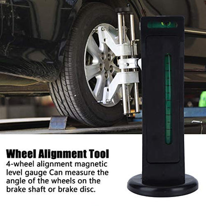 4 Wheel Alignment Magnetic Level Gauge, Bluetooth - Free Camber Castor Alignment Tool with Super Magnet Base, Adjustable from - 5° to 5° for Car Truck Brake Disc Wheel (Black) - color: Black