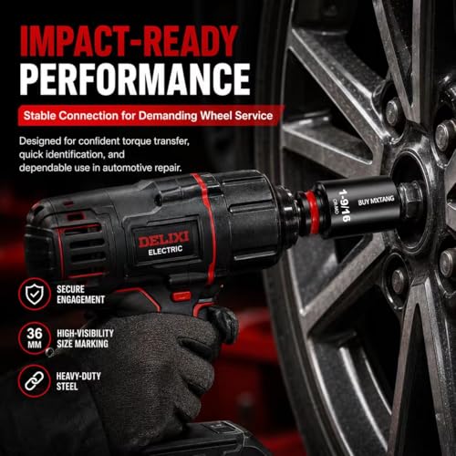 1/2"12-Piece Extended Drive Impact Socket Set, Deep SAE Axle Nut Impact Socket Set, Cr-Mo, 1-1/16, 1-1/8, 1-3/16, 1-1/4, 1-5/16, 1-3/8, 1-7/16, 1-1/2, 1-9/16, 1-5/8, 1-11/16, 1-3/4 Socket - size: 1/2 12PCS Socket Set SAE