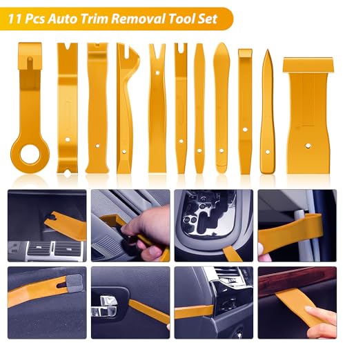 GOOACC 88Pcs Trim Removal Tool, Auto Push Pin Bumper Retainer Clip Set Fastener Terminal Remover Tool Adhesive Cable Clips Removal Kit Car Panel Radio Removal Auto Clip Pliers, Yellow - color: 88Pcs Clips Removal Kit Yellow
