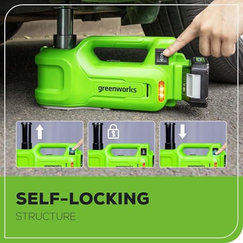 Greenworks 24V Brushless 2 pcs Cordless Power Tool Combo Kit, include 3/8" 150-ft lbs. Impact Wrench, 3 Ton Max Loading Car Jack, Include 2 x 2Ah Batteries and 1 Fast Charger - size: 2PCS Combo Kits(Car Jack+Impact Wrench)