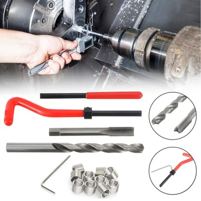 30PCS M6 x 1.0mm Car Thread Repair Insert Kit, Stainless Steel Vehicle Metric Helicoil Inserts Set with Hand Tool, Automotive Thread Repairing Tool, Universal for Most Vehicles