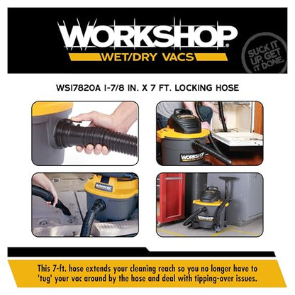 WORKSHOP Wet/Dry Vacs WS17820A 1-7/8-in. x 7-ft. Locking Shop Vacuum Hose