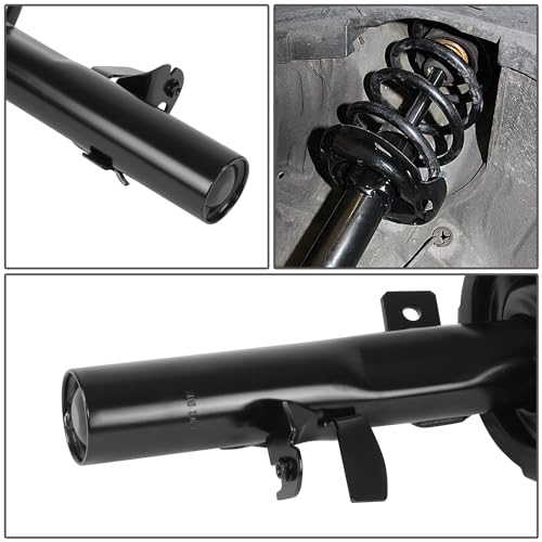 Auto Dynasty Pair of Front Coil Spring Shock Strut Mount Assembly and Rear Struts Shock Absorber Compatible with Ford Focus 2012-2018, Matte Black Powdercoat