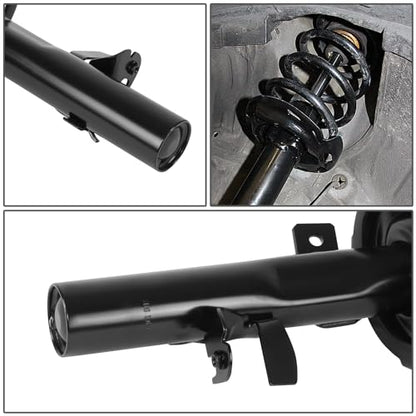 Auto Dynasty Pair of Front Coil Spring Shock Strut Mount Assembly and Rear Struts Shock Absorber Compatible with Ford Focus 2012-2018, Matte Black Powdercoat