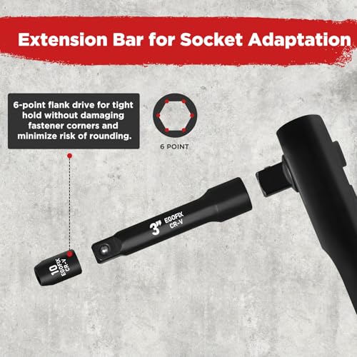 3/8" Drive Impact Socket Set, 50 Piece Standard SAE (5/16 to 3/4 inch) and Metric (8-22mm) 6 Point, with Adjustable Ratchet Handle, Extension Bars, Impact Universal Joint, Adapter, Cr-V Steel - style: 3/8-50PCS