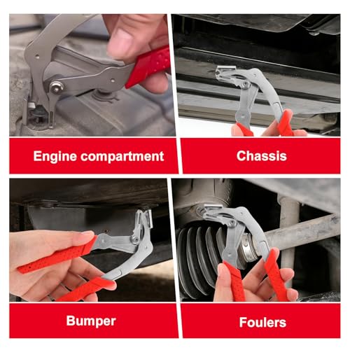Car Clip Pliers with 30pcs Nylon Rivets, Panel Clip Removal Pliers Multi-Functional Spring-Loaded Auto Fastener Rivet Remover Damage-Free Disassembly Tools for Door Panels Interior Trim Buckles