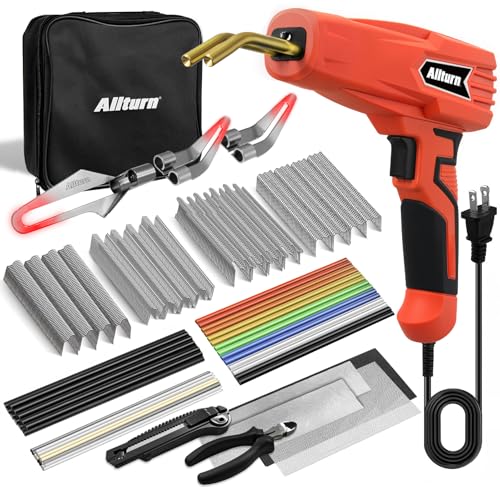 Allturn Plastic Welder 2 in 1 with the M8 Hot Cutting Tip(Red) | 38 PCS Welding Rods, 800 PCS Staples, Patent No. D970324 - color: Red