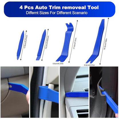 Keze 17 Pcs Hook and Pick Set Auto Trim Removal Tool Kit,Clip Plier Remover Tool Gasket Scraper Telescoping Magnetic Pickup Tool for Automotive Repair and Car Body Door Panel Fastener Removal - color: Blue-17 Hook and Pick Set