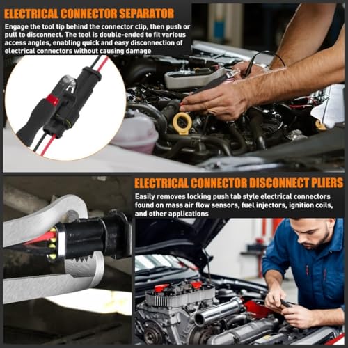 Electrical Disconnect Pliers Connector Hose Pliers Electrical hose removal fuel line disconnect tool set(3PCS) - color: *Black