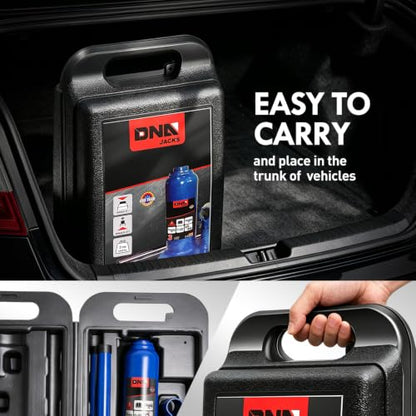 DNA Motoring 3 tons / 6000 lbs Lifting Automotive Welded Hydraulic Bottle Jack for Car SUV Pickup Truck, Auto Repair, with Manual Handle & Carrying Storage Case, Blue - color: blue, style: 3 ton