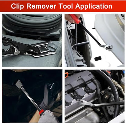 13 Pcs Mechanic Hook and Pick Tool Set with Auto Clip Removal Plier | Rivets Puller Telescoping Magnetic Pickup Gasket Scraper for Remove Automotive Electronics Maintenance Hoses Gasket (red1) - color: red1