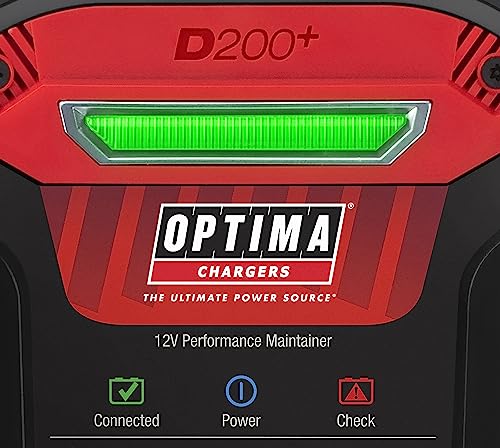 OPTIMA® D200+ Maintainer and Lithium Charger for 12 Volt Starting Batteries | Including 12V Lithium, AGM, Flooded and Powersports Batteries