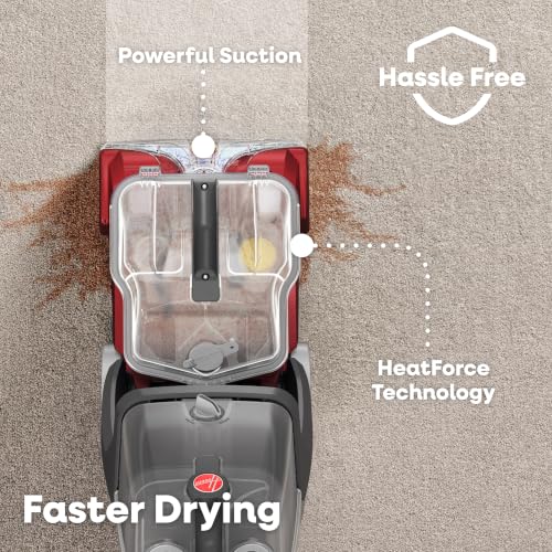 Hoover PowerScrub Deluxe Carpet Cleaner Machine, Deep Cleaning Carpet Shampooer Machine, SpinScrub Brushes, HeatForce Drying, Pet & Upholstery Tools, Pair with Hoover Carpet Cleaner Solution - style: PowerScrub Deluxe