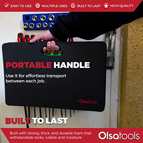 Olsa Tools Mechanics Kneeling Pad - Protection Knee Pads - Kneeling Work Mat - Under Car Mat - Creeper Pad - Work Pad - Foam Pad - 18" x 11" x 1" - Part 1182