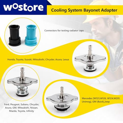 Wostore 33pc Coolant Pressure Tester Kit, Radiator Cooling Filling System Vacuum Pump Leak Test with 23 Adapters for Tesla Model 3/Y, BMW, Ford, Toyota... Universal for Auto Car Airlift 2025 New