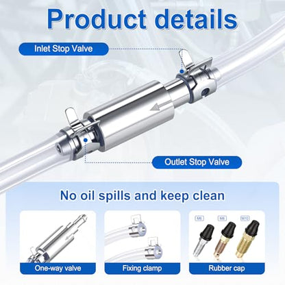 GaRhomxy Brake Bleeder Kit - 2PCS One Way Check Valve Brake Bleeder Hose, One Man Brake Bleeder Tool with Clamps & Nozzle Caps, Universal Brake Fluid Bleeder Kit for Car Motorcycle - size: 2PCS