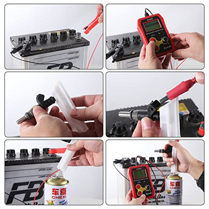 Fuel Injector Tester Kit, Automotive GDI Injector Tester 12V Vehicle Fuel Injector Adapter Cleaner with LCD Display for Car Gasoline Tseter and Cleaning
