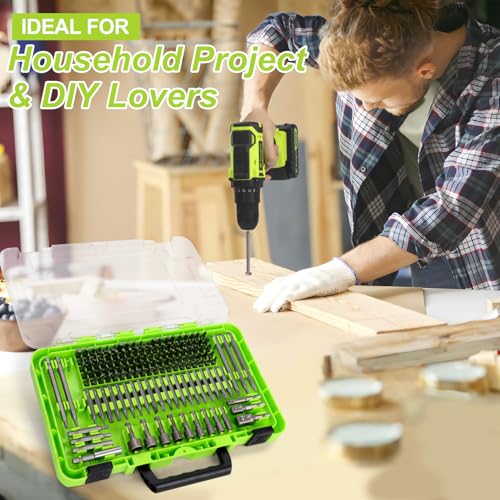 Drill Bit Set, Yougfin 142 pcs Impact Driver Bit Set Chrome Vanadium Steel Driver Bits for Wood, Metal, Masonry Includes Screwdriver Bit Set, Magnetic Bit Holder, Nut Drivers etc. - size: 142 Pieces