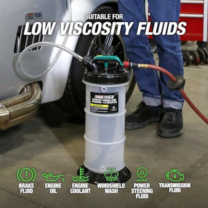 OEMTOOLS Pneumatic/Manual Fluid Extractor, 6L Oil Extractor Pump, 5ft Hose - size: 6.0 Liter