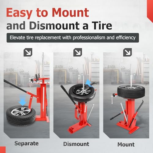 Multifunctional Manual Tire Changer for 4" to 16.5" Tires, Portable | Hand Bead Breaker Suitable for Motorcycles, Go-Karts, Trailers, Bikes, ATVs, Trucks Steel