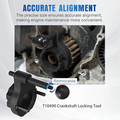 GOOACC Engine Timing Belt Tool Kit, 10PCS Camshaft Crankshaft Timing Locking Tool Set Fit for VW Audi Tiguan SEAT Skoda 1.4 1.6 2.0 TDI Diesel Engines, Replace 3359 T10264 T10265 T10051 T10492 T10490 - size: 10PCS Kit