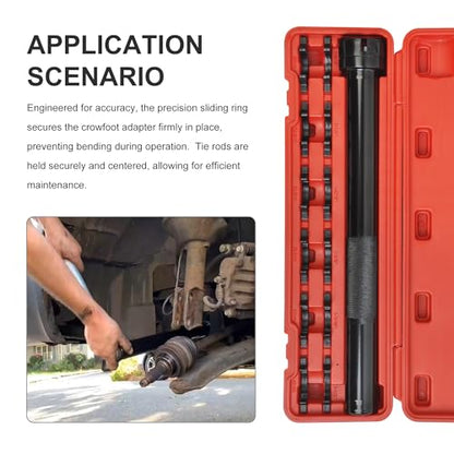 Inner Tie Rod Removal Tool Kit for Tie Rod Removal and Installation with 12 Crowfoot Adapters 1/2 Inch Drive Tube