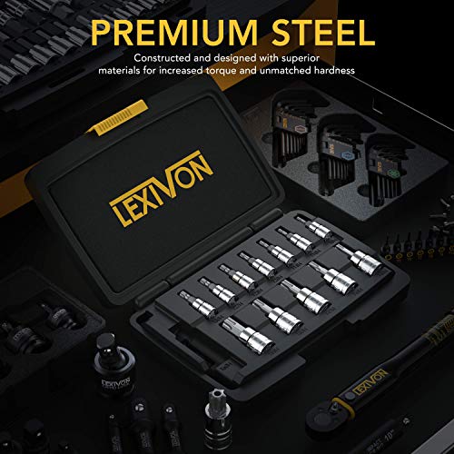 LEXIVON Tamper Proof Torx Bit Socket Set, Premium S2 Alloy Steel | 13-Piece Security Star T8 - T60 Set | Enhanced Storage Case (LX-146) | 13-Piece Security Star T8 - T60 Set, Enhanced Storage Case (LX-146)