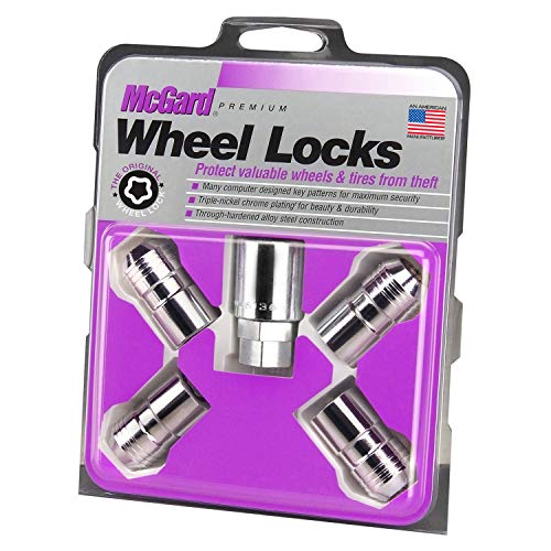MCGARD 24215 Chrome Cone Seat Wheel Locks (M14 X 1.5 Thread Size) - Set of 4