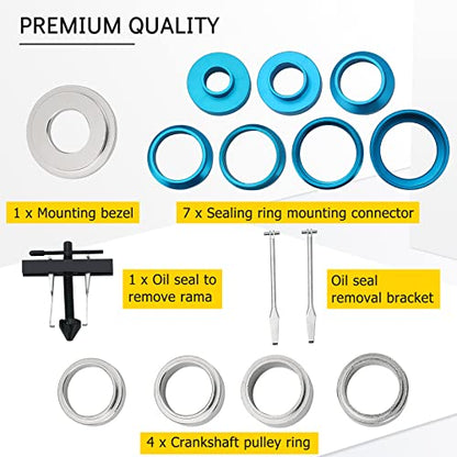 Crank Bearing Camshaft Seal Remover and Installer Set | Crankshaft Camshaft Oil Seal Removal Installation Puller Tool,Crank Seal Crankshaft Seal Tool Set