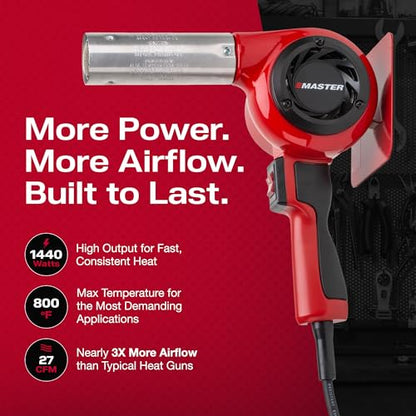 Master Appliance HG-301D Industrial Heat Gun, Quick Change Plug-In Heating Element, 800° F, 120V, 1440W, 12 Amps, Engineered In USA - style: HG-301D, 120V