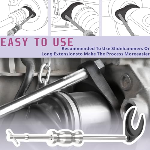Universal CV Axle Removal Tool Set with Inner CV Axle Puller Tool with 5/8"-18 Slide Hammer and 3.75 inch CV Axle Shaft Puller Tool Kit and Pry Bar Wrench Adaptor Head - style: 3-in-1