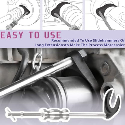 Universal CV Axle Removal Tool Set with Inner CV Axle Puller Tool with 5/8"-18 Slide Hammer and 3.75 inch CV Axle Shaft Puller Tool Kit and Pry Bar Wrench Adaptor Head - style: 3-in-1