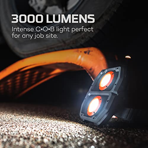 NEBO OMNI 3K Rechargeable Work Light | 3000 Lumens COB, 6 Light Modes, Rotating Magnetic Handles, Built-In Power Bank, Water Resistant, Portable Camping Lantern, Includes USB-C Charging Cable - style: 3000 Lumens