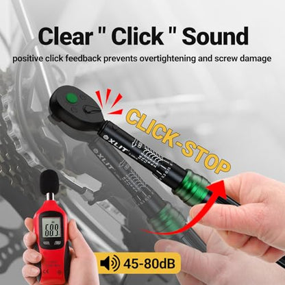 1/4" Compact Bike Torque Wrench Set, 2-20Nm/17.7-177 in·lb | 3% Accuracy, 35 PCS Road/Mountain Bicycle Torque Wrench and Bit Set, Dual-Direction Adjustable 72 Tooth Ratchet - size: 35PCS (2-20 Nm)