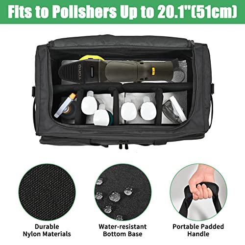 Extra Large Car Detailing Bag, Cleaning Caddy with Lid and Handle for Auto Detailing Supplies, Car Cleaning Storage Trunk Organizer for Polisher and Vehicle Wash Tools, Black - size: XL(21.3*12*13.2in)