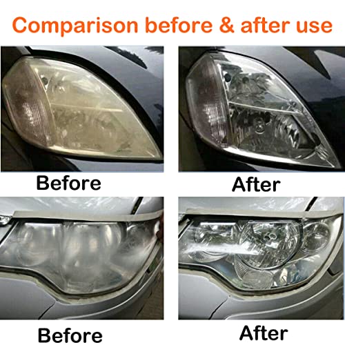 Headlight Restoration Kit, Car Headlight Glass Scratch Renovation Tool, Automobile Headlight Lens Polish Repair Tool with UV Block Coat to Remove Yellowing, Haze, Oxidation for Taillights, Foglights - size: L