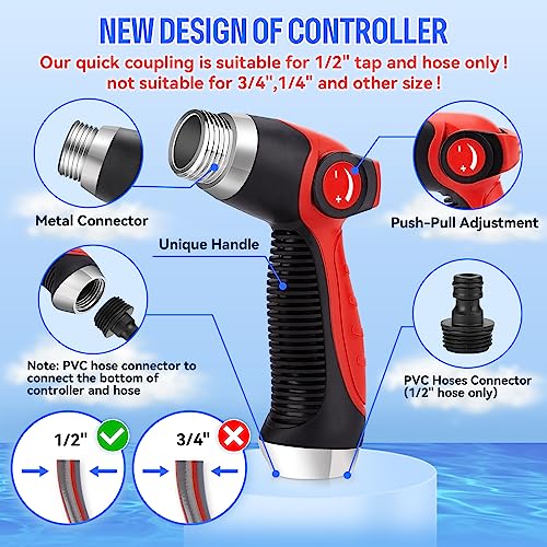 16 IN 1 Car Wash Foam Gun,Adjustable Hose Wash Sprayer for Car/Garden Clean | with 2.5 to 6 Bars Foam Blaster, Garden Hose Car Foam Sprayer, Use with 1/2” Quick Connector, Car Accessories Foam Blaster - color: White
