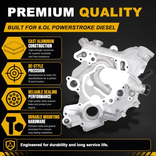 5C3Z6608B Front Timing Cover Engine Kit Fit for Ford F-250 F-350 F-450 F-550 Super Duty 6.0L Powerstroke Diesel 2005-2007