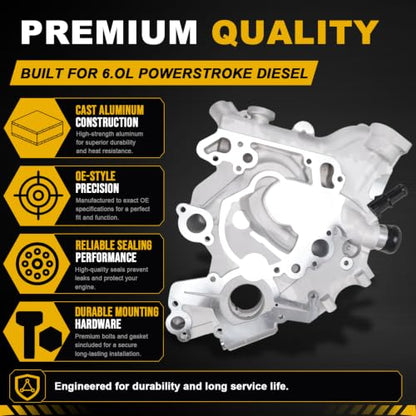 5C3Z6608B Front Timing Cover Engine Kit Fit for Ford F-250 F-350 F-450 F-550 Super Duty 6.0L Powerstroke Diesel 2005-2007