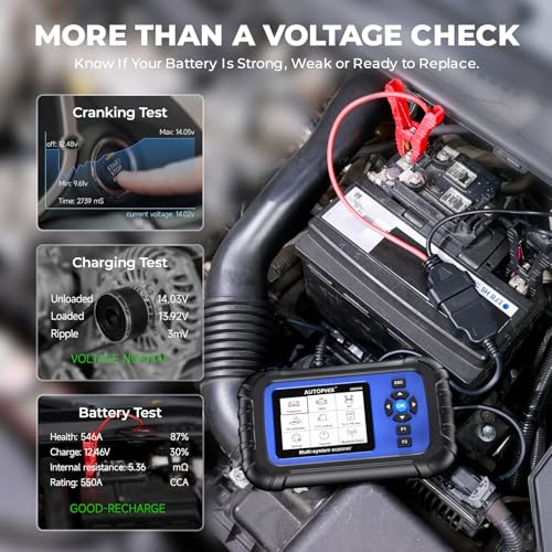 AUTOPHIX DM5900 OBD2 Scanner, ABS SRS Transmission & Engine Code Reader, Check Engine Light Scanner with Battery Test, Live Data, Smog Check, Free Lifetime Updates for All OBDII Cars