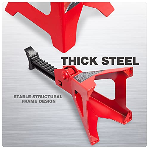 Jack Boss Jack Stands 3 Ton (6,000 LBs) Car Jack Stand Adjustable Lifting for Automotive Small SUV, Red, 2 Pack - style: 3T standard