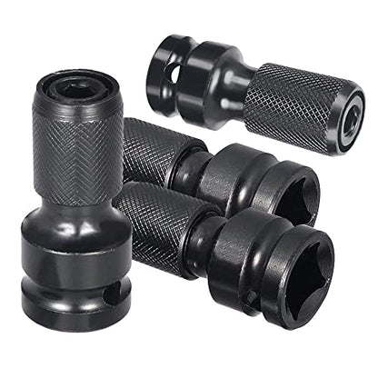 Acxico 4 Pcs Ratchet Socket Wrench Adapter 1/2 Inch Square To 1/4 Inch Hex Stonego Ratchet Spanner Converter Heavy Electric Wrench Connector