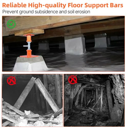 4PCS House Jacks for Leveling Crawlspace 5''-8''Adjustable Floor Support | for Stabilizing Stairs, Decks, Crawlspaces, Uneven Floors,10000 lbs Load Capacity Orange - size: 5''-8''